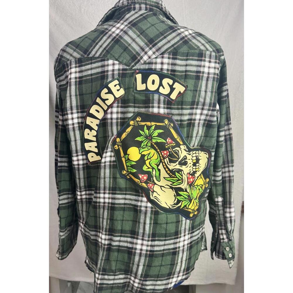 April 25th Flannels – Paradise Lost Upcycled Plaid Unisex Vintage-Style